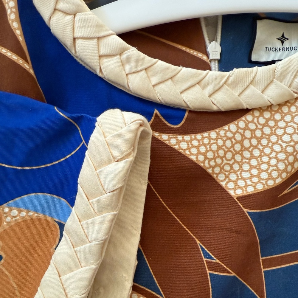 Tuckernuck Blue and Brown Patterned Midi Dress